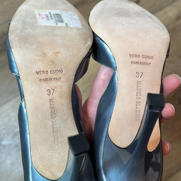 Manolo Blahnik D’Orsay Heel in Canti/Blue Size 37/7US - Picture 9 of 14